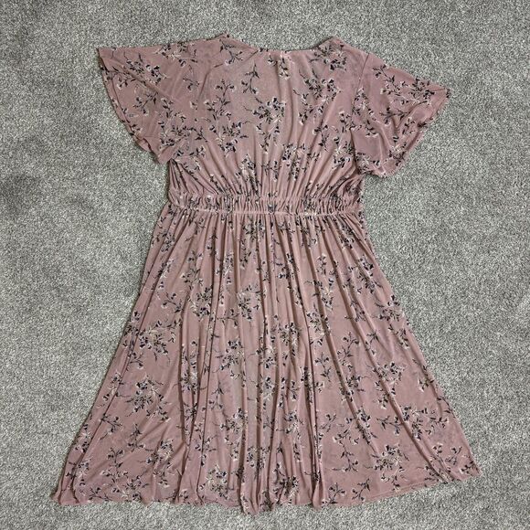 American Rag Cie Kimono Cardigan Womens XL Pink Floral Hi-Low Sheer Boho Hippie - Picture 5 of 10